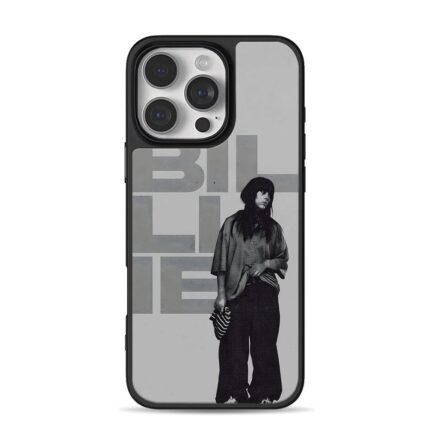 Billie Eilish black white portrait iPhone 16 Pro Max Black Case