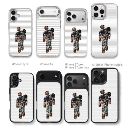 Billie Eilish blohsh collage Chris Brown Phone Case Black Electroplated Silver For Iphone 11 To 17