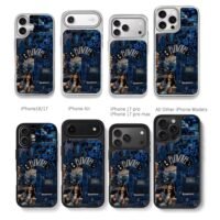 Billie Eilish blue collage Chris Brown Phone Case Black Electroplated Silver For Iphone 11 To 17