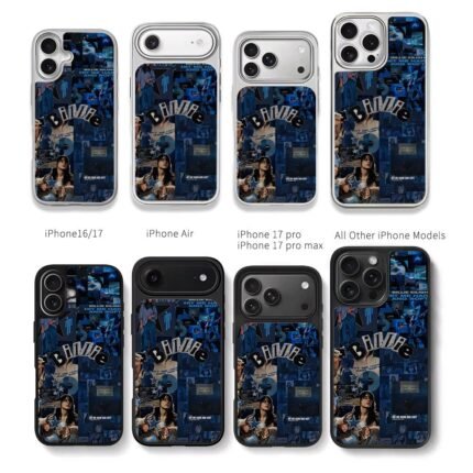 Billie Eilish blue collage Chris Brown Phone Case Black Electroplated Silver For Iphone 11 To 17