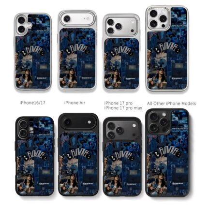 Billie Eilish blue collage Chris Brown Phone Case Black Electroplated Silver For Iphone 11 To 17