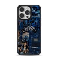 Billie Eilish blue collage iPhone 16 Pro Max Black Case