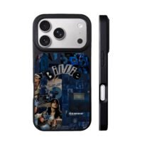 Billie Eilish blue collage iPhone 17 Pro Max Black Case
