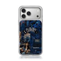 Billie Eilish blue collage iPhone 17 Pro Max Electroplated Silver Case1