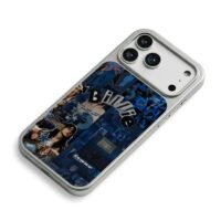 Billie Eilish blue collage iPhone 17 Pro Max Electroplated Silver Case2