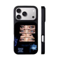 Billie Eilish blue eye collage iPhone 17 Pro Max Black Case