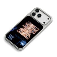 Billie Eilish blue eye collage iPhone 17 Pro Max Electroplated Silver Case2