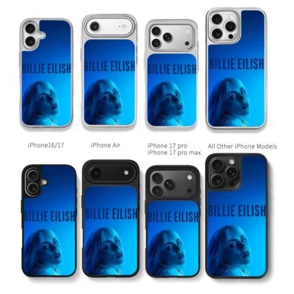Billie Eilish blue portrait Chris Brown Phone Case Black Electroplated Silver For Iphone 11 To 17