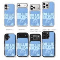 Billie Eilish blue portrait Chris Brown Phone Case Black Electroplated Silver For Iphone 11 To 17