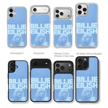 Billie Eilish blue portrait Chris Brown Phone Case Black Electroplated Silver For Iphone 11 To 17