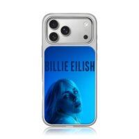 Billie Eilish blue portrait iPhone 17 Pro Max Electroplated Silver Case1
