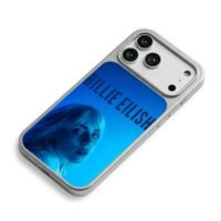 Billie Eilish blue portrait iPhone 17 Pro Max Electroplated Silver Case2