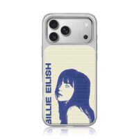 Billie Eilish blue retro portrait iPhone 17 Pro Max Electroplated Silver Case1
