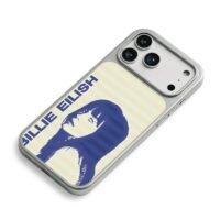 Billie Eilish blue retro portrait iPhone 17 Pro Max Electroplated Silver Case2