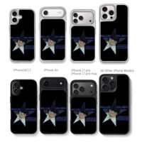 Billie Eilish blue star design Chris Brown Phone Case Black Electroplated Silver For Iphone 11 To 17