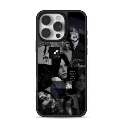 Billie Eilish bw collage iPhone 16 Pro Max Black Case