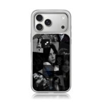 Billie Eilish bw collage iPhone 17 Pro Max Electroplated Silver Case1