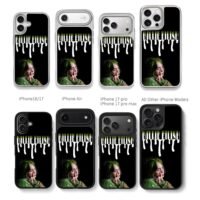 Billie Eilish face drip text Chris Brown Phone Case Black Electroplated Silver For Iphone 11 To 17
