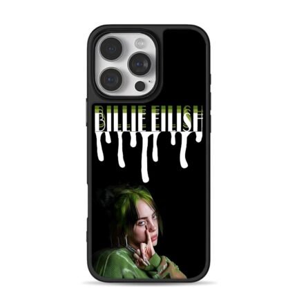 Billie Eilish face drip text iPhone 16 Pro Max Black Case
