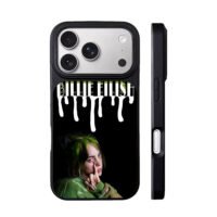 Billie Eilish face drip text iPhone 17 Pro Max Black Case