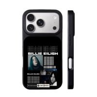 Billie Eilish fan art collage iPhone 17 Pro Max Black Case