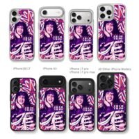 Billie Eilish graffiti portrait art Chris Brown Phone Case Black Electroplated Silver For Iphone 11 To 17
