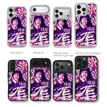 Billie Eilish graffiti portrait art Chris Brown Phone Case Black Electroplated Silver For Iphone 11 To 17