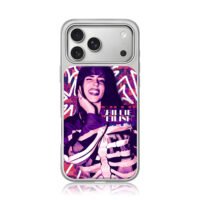 Billie Eilish graffiti portrait art iPhone 17 Pro Max Electroplated Silver Case1