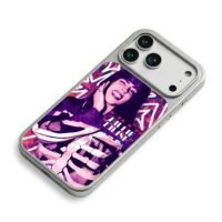 Billie Eilish graffiti portrait art iPhone 17 Pro Max Electroplated Silver Case2
