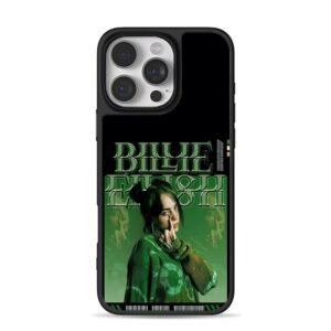 Billie Eilish green art poster iPhone 16 Pro Max Black Case