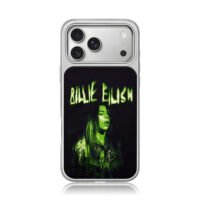 Billie Eilish green neon portrait iPhone 17 Pro Max Electroplated Silver Case1