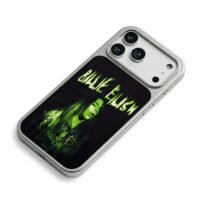 Billie Eilish green neon portrait iPhone 17 Pro Max Electroplated Silver Case2