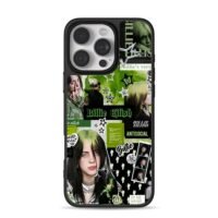 Billie Eilish green stars art iPhone 16 Pro Max Black Case