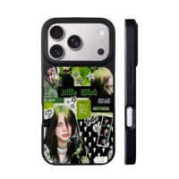 Billie Eilish green stars art iPhone 17 Pro Max Black Case