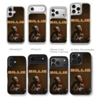 Billie Eilish halftone print Chris Brown Phone Case Black Electroplated Silver For Iphone 11 To 17