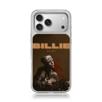Billie Eilish halftone print iPhone 17 Pro Max Electroplated Silver Case1