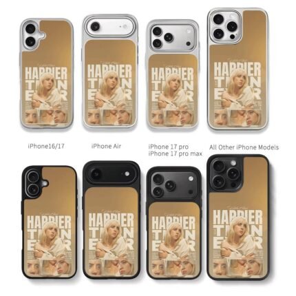 Billie Eilish HappierThanEver Chris Brown Phone Case Black Electroplated Silver For Iphone 11 To 17