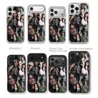 Billie Eilish multiple photo collage Chris Brown Phone Case Black Electroplated Silver For Iphone 11 To 17