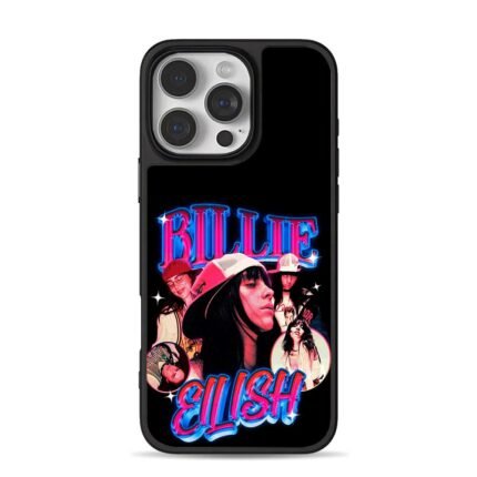 Billie Eilish neon pic collage iPhone 16 Pro Max Black Case