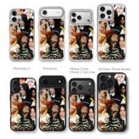 Billie Eilish photo collage Chris Brown Phone Case Black Electroplated Silver For Iphone 11 To 17