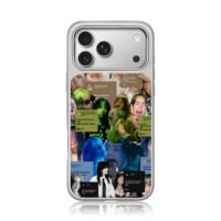 Billie Eilish photo lyric art iPhone 17 Pro Max Electroplated Silver Case1