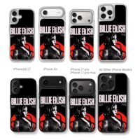 Billie Eilish red black poster Chris Brown Phone Case Black Electroplated Silver For Iphone 11 To 17