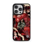 Billie Eilish red collage art iPhone 16 Pro Max Black Case