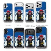 Billie Eilish red Jordan cap Chris Brown Phone Case Black Electroplated Silver For Iphone 11 To 17