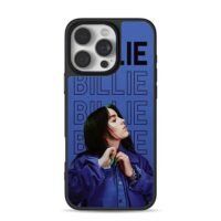 Billie Eilish repeat text blue iPhone 16 Pro Max Black Case