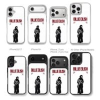 Billie Eilish silhouette art Chris Brown Phone Case Black Electroplated Silver For Iphone 11 To 17