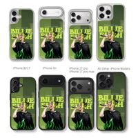 Billie Eilish sing on green Chris Brown Phone Case Black Electroplated Silver For Iphone 11 To 17