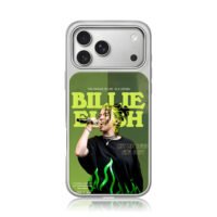 Billie Eilish sing on green iPhone 17 Pro Max Electroplated Silver Case1