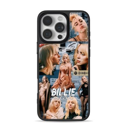 Billie Eilish sparkly collage iPhone 16 Pro Max Black Case