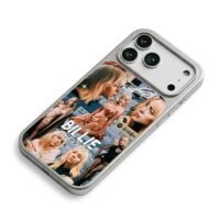 Billie Eilish sparkly collage iPhone 17 Pro Max Electroplated Silver Case2